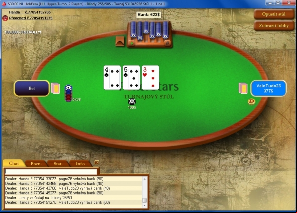 Hyper turbo heads up Sit and Go turnaj 5