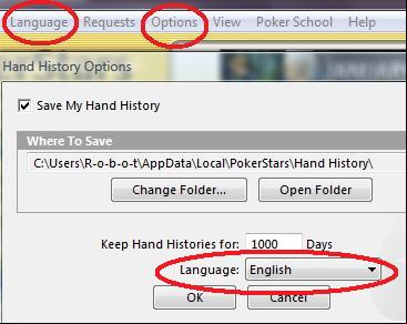 Hand History Options