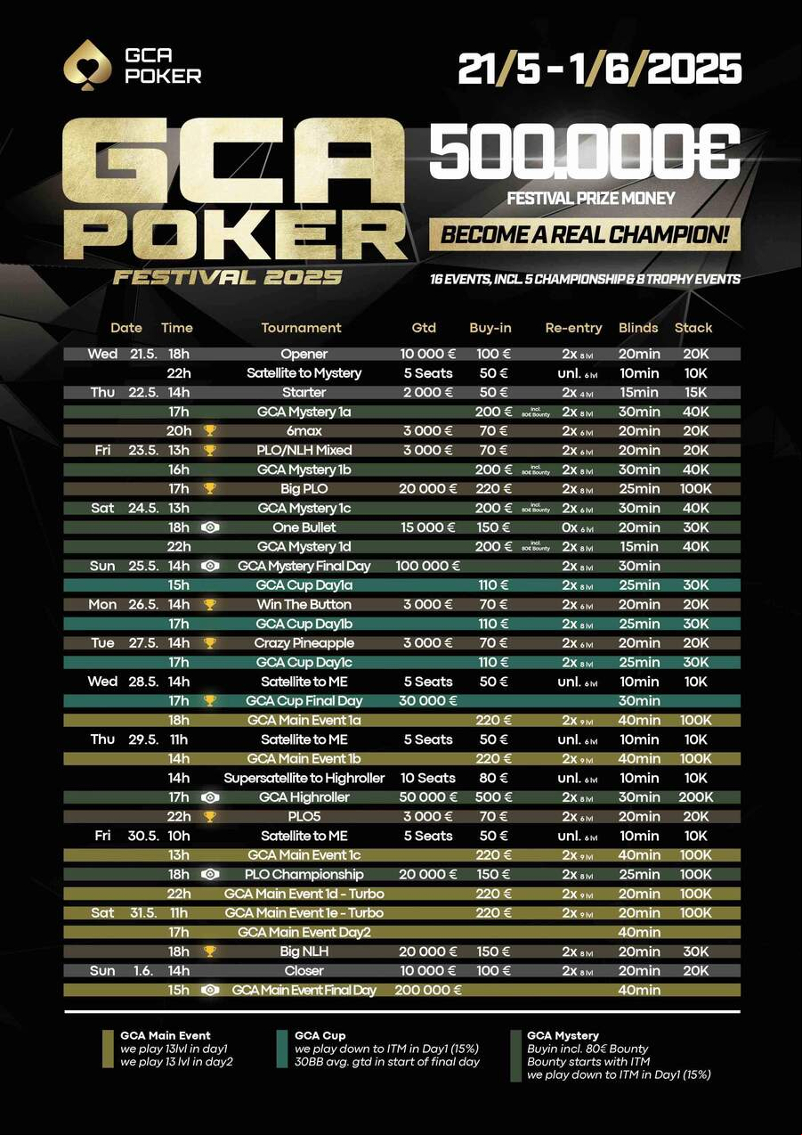 Program turnajů Grand Casino Aš