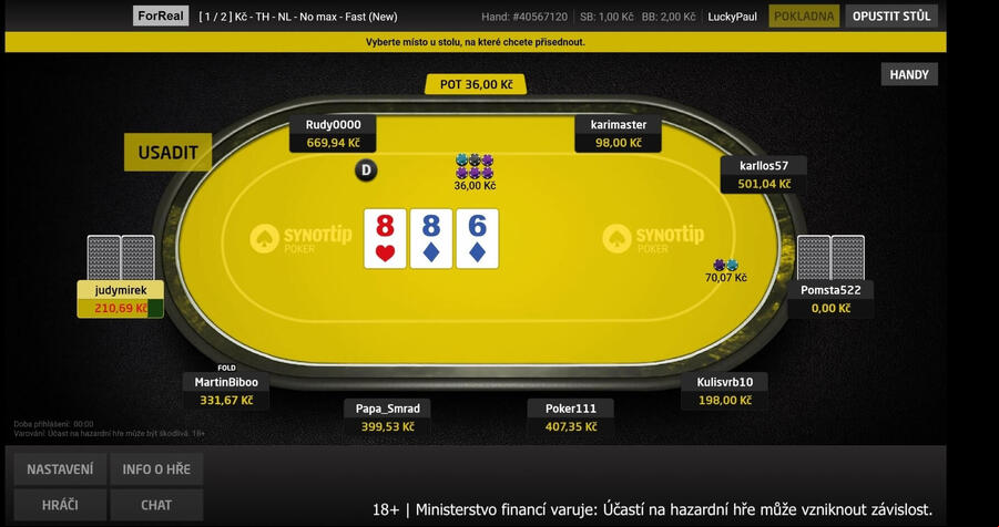 SYNOT TIP poker vylepšil herní design
