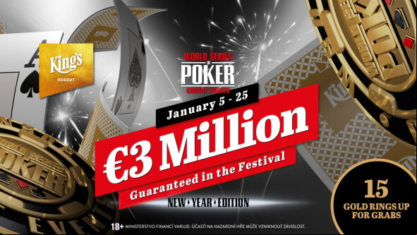 Festival WSOP Circuit v lednu 2022 v King's Rozvadov garantuje tři miliony eur a patnáct zlatých prstenů