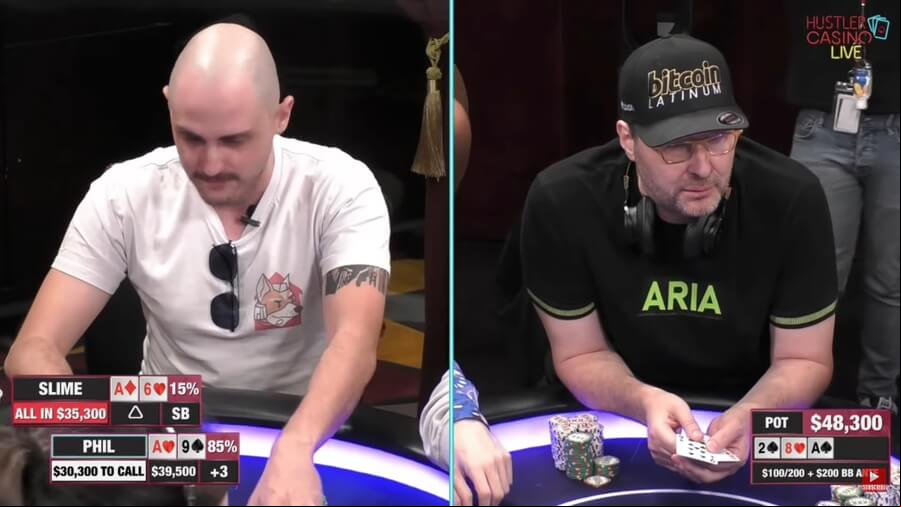 Phil Hellmuth při Hustler Casino Live cash game