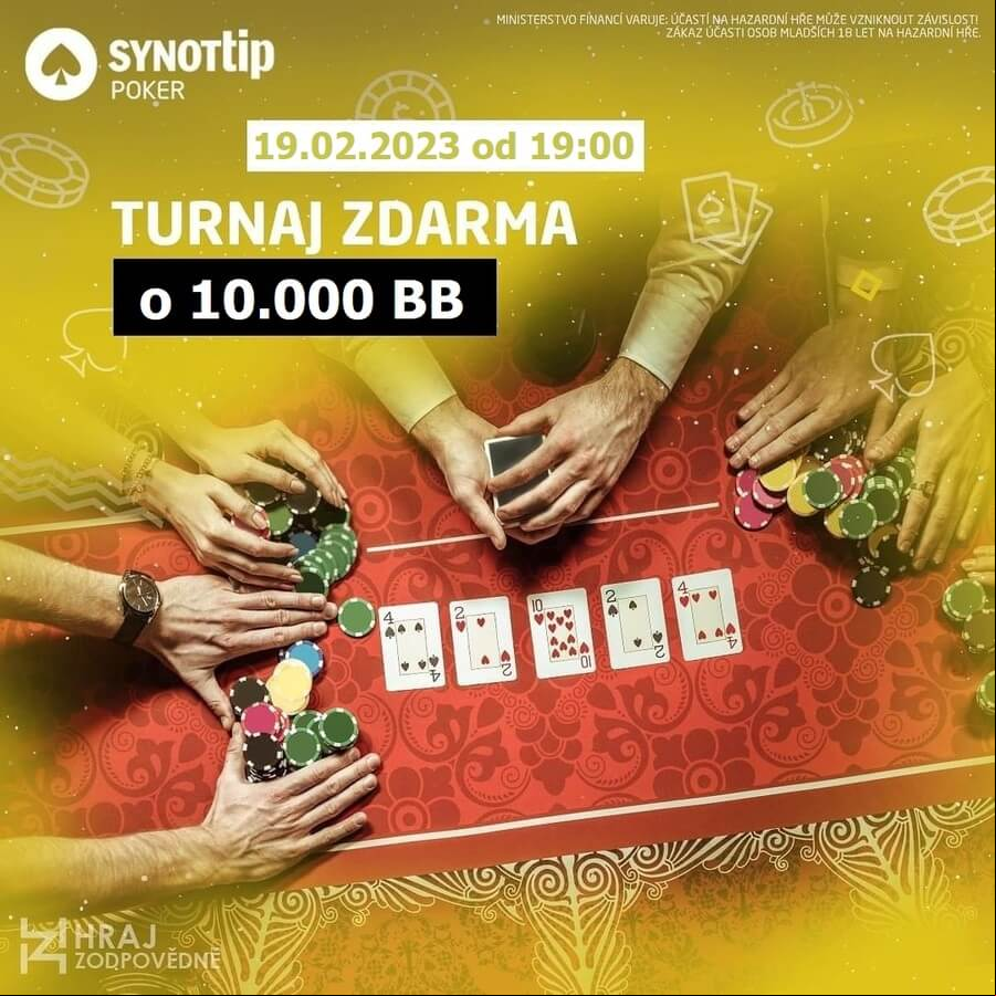 Pokerový freeroll o 10.000 si můžete zahrát na herně Synot Tip
