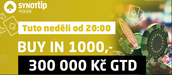 Březnová specialita na Synotu v podobě turnaje o 300.000 Kč tuto neděli od 20:00 