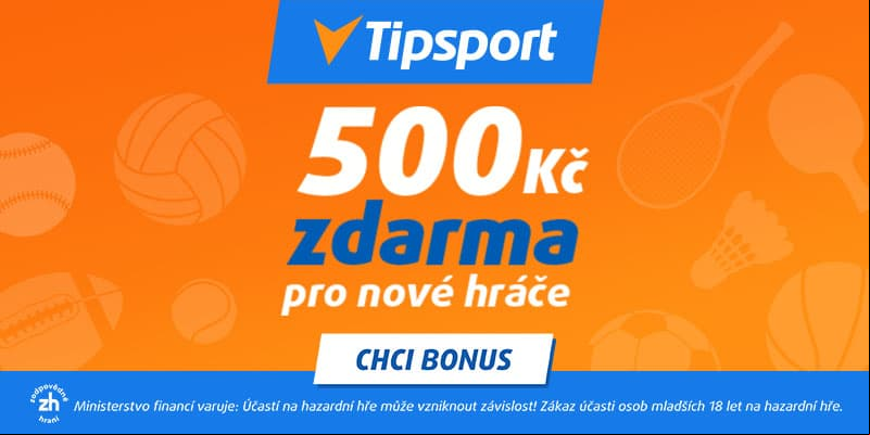 Tipsport registrační bonus 500 Kč