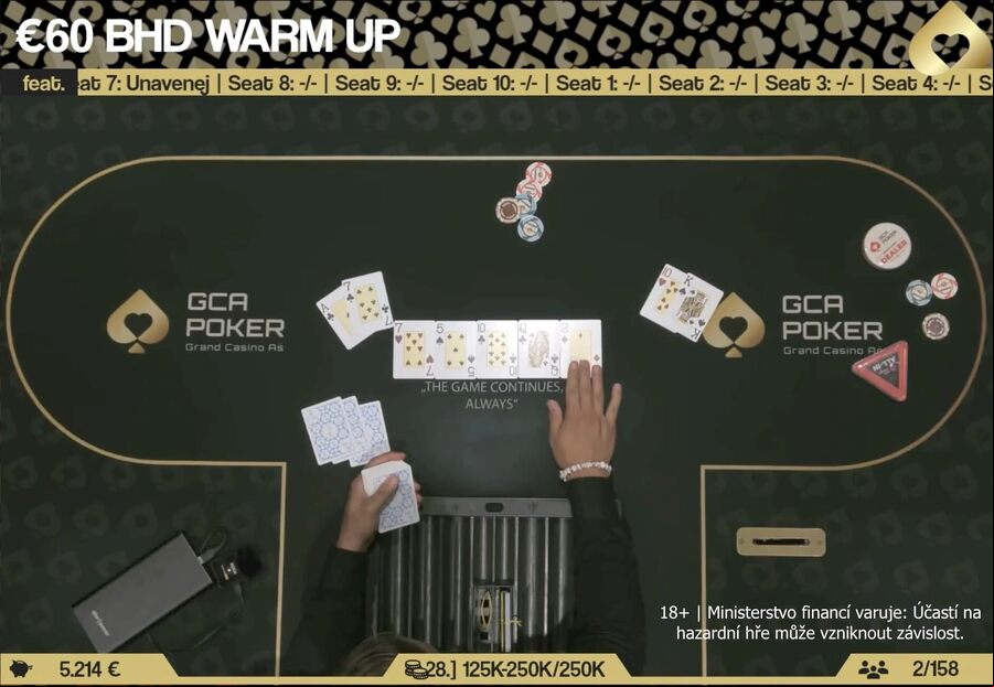 Poslední handa BHD Warm Up eventu v Grand Casinu Aš