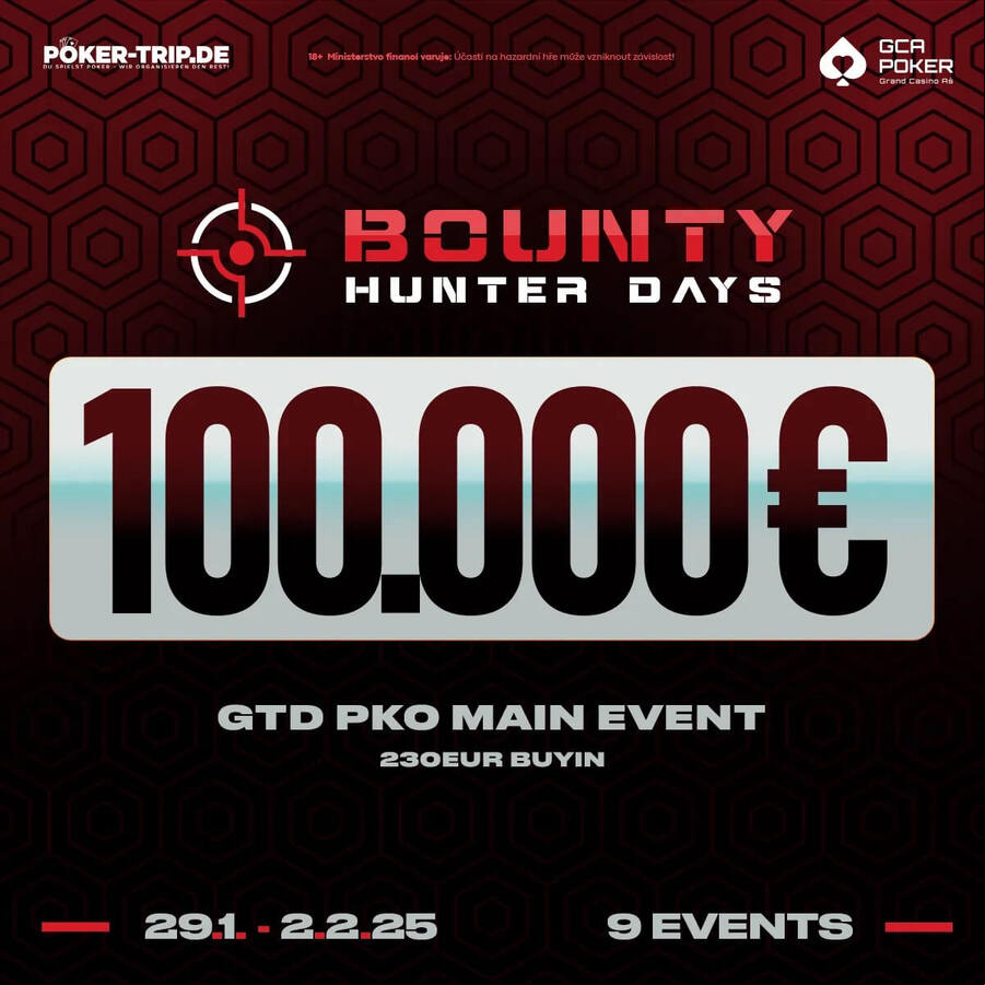 Main event Bounty Hunter Days garantuje hru o minimálně €100.000