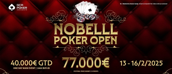Main event Nobelll festivalu garantuje minimálně €40.000 prize pool