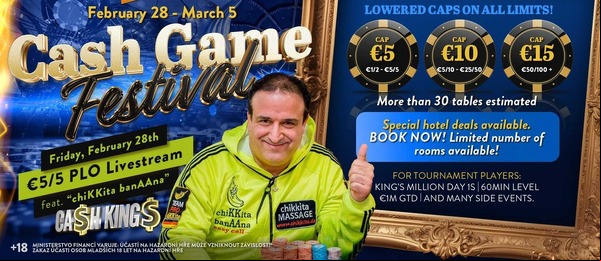 V rozvadovském King’s Casinu se uskuteční první cash game festival