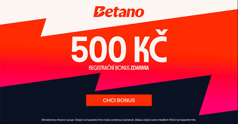 Betano nabízí registrační bonus v hodnotě 500 Kč