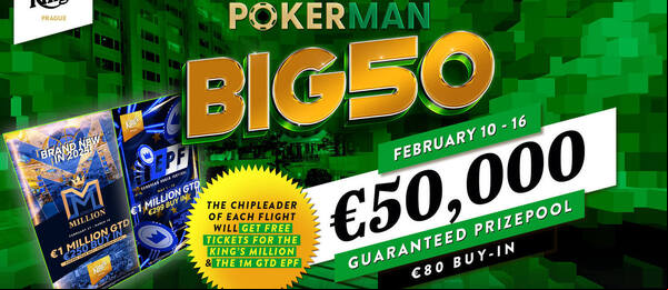Turnaj Pokerman Big50 garantuje minimální prize pool €50.000