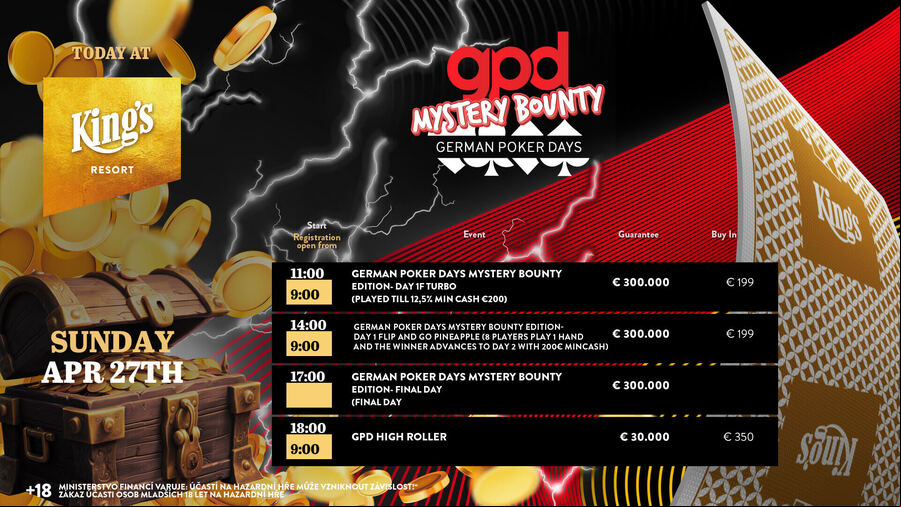 Dnešní program turnajů v King’s Casinu Rozvadov