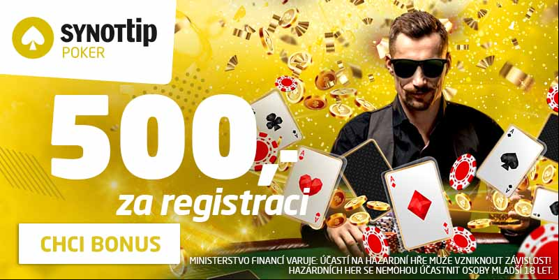 U SynotTipu získáte za registraci 500 BB v hodnotě 500 Kč